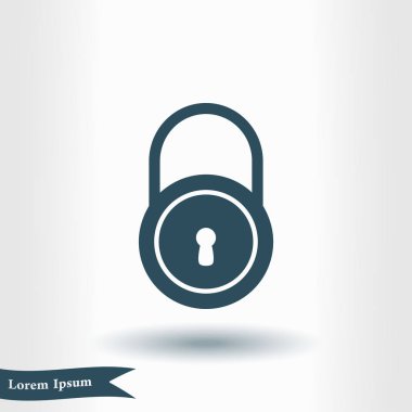 Kilit simgesi. Düz tasarım tarzı. Vektör EPS10.