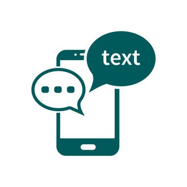 Mobil sohbet simgesi. Cep telefonu Web sohbet ve iletişim temsil eden.