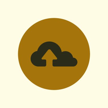 Bulut simgesinden yükleyin. Düğme yükleyin. Düz tasarım stili.