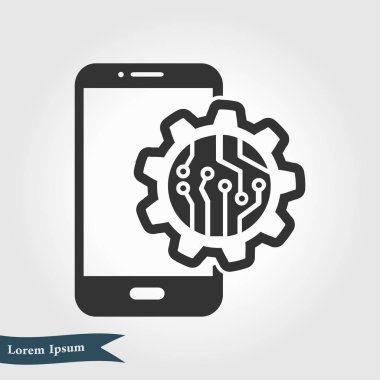 Teknolojik aygıt elektronik devre. Teknoloji düzeni kare simgesi. 