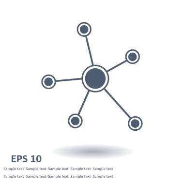 Sosyal ağ tek simge. Küresel teknoloji veya sosyal ağ.