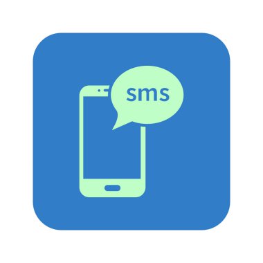 Akıllı telefon e- postası veya SMS simgesi. Mobil posta imzası simgesi.