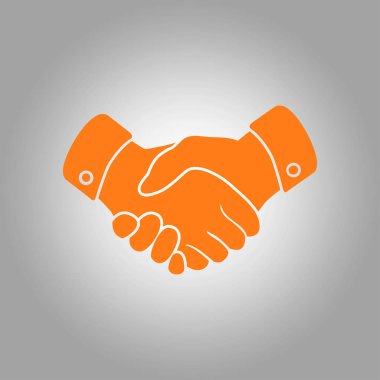 El sıkışma işareti simgesi. Başarılı iş sembolü. Düz tasarım stili.