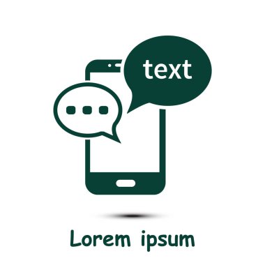 Mobil sohbet simgesi. Cep telefonu Web sohbet ve iletişim temsil eden.