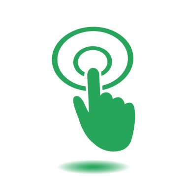 El imleç işareti simgesi. El işaretçi simgesi. Modern UI Web sitesi gezinme. Düz tasarım. EPS 10.