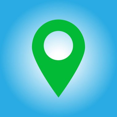 Harita işaretçi simgesi. GPS konumu sembolü. Düz tasarım stili. Vektör Eps 10.