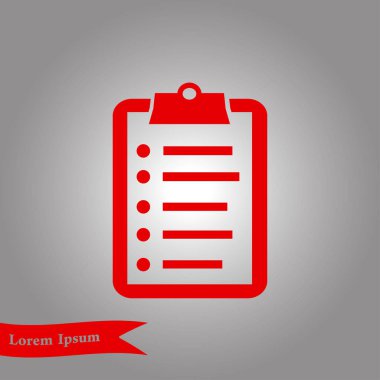 Listesi vektör simgesini denetleyin. Düz tasarım.