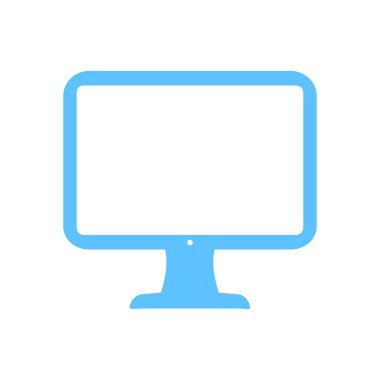 bilgisayar ekran işareti simgesi. Monitör simgesi. Düz tasarım stili.