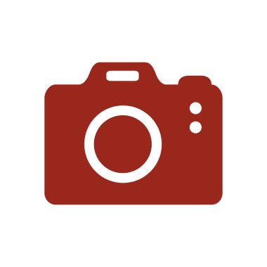 Fotoğraf makinesi simgesi. DSLR kamera simgesi. Dijital kamera. Düz tasarım biçimi. 