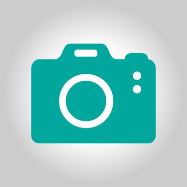 Fotoğraf makinesi simgesi. DSLR kamera simgesi. Dijital kamera. Düz tasarım biçimi. 