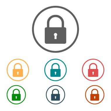 Kilit simgesi. Düz tasarım tarzı. Vektör EPS10.