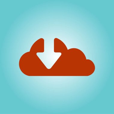 Bulut simgesinden indirin. Düğme yükleyin. Yük sembolü.