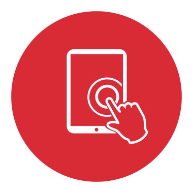 Değmek perde tablet Pc işareti simgesi. El işaretçi simgesi. 