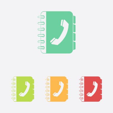 Telefon Rehberi düz simgesi. Düz tasarım stili.