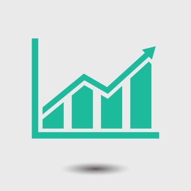 Infographic. Grafik simgesini. Büyüyen grafik erkek.