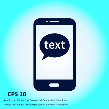 Mobil sohbet simgesi. Cep telefonu Web sohbet ve iletişim temsil eden.