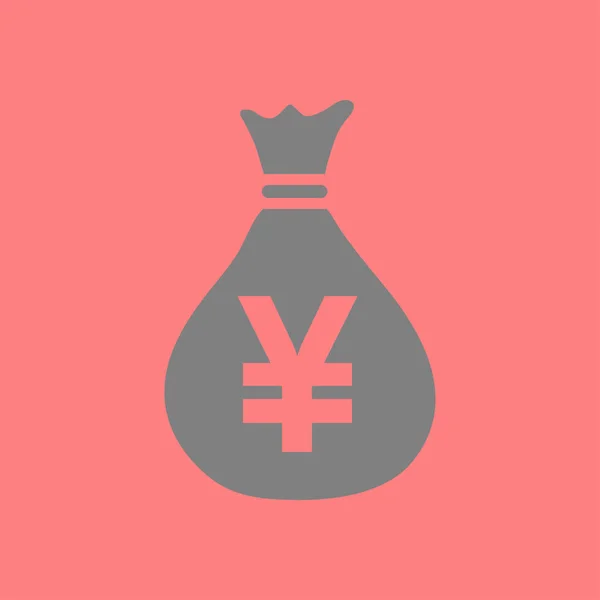 Dinheiro Saco Icon Yen Jpy Moeda Símbolo Bolha Fala Estilo — Vetor de Stock