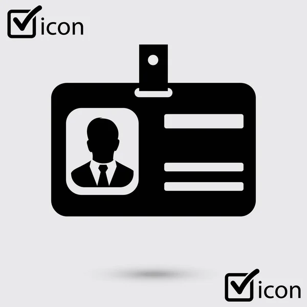 Ikon Kartu Identitas Partisipan Konferensi Lencana Gaya Desain Datar - Stok Vektor