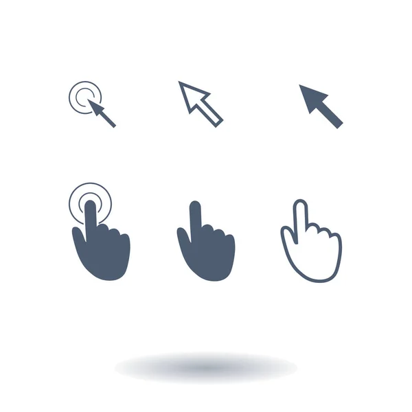 Cursor Zeiger Symbole Maus Hand Pfeil Klicken Sie Auf Drücken — Stockvektor