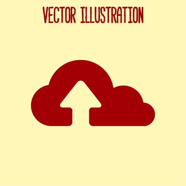 Van Wolk Pictogram Uploaden Upload Knop Platte Ontwerpstijl — Stockvector