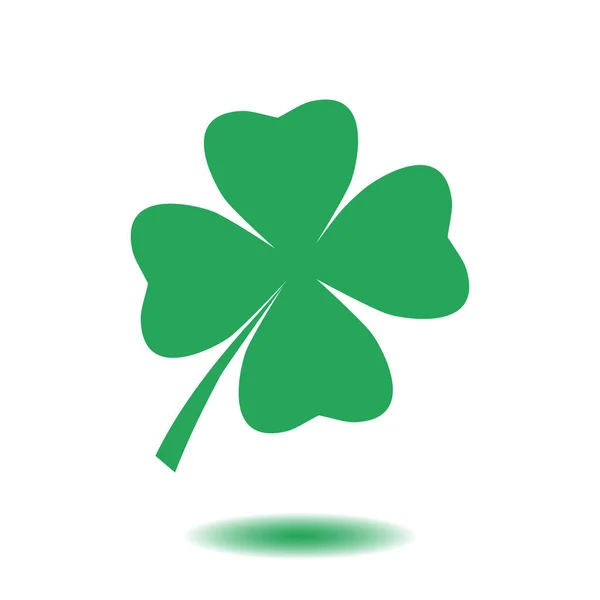 Leaf Clover Sign Icon Saint Patrick Symbol Ecology Concept Flat — Stock Vector