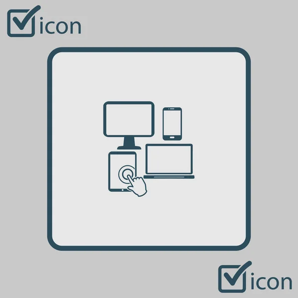 智能手机电脑平板电脑上网本符号 平面设计 — 图库矢量图片