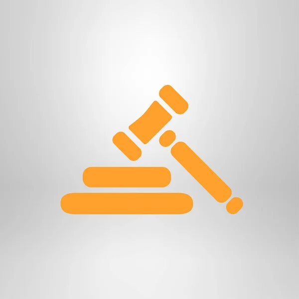 Auction Hammer Simbol Law Judge Gavel Icon Flat Design Style — Stock Vector