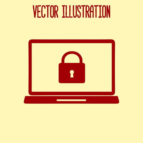 Icône Concept Sécurité Internet Identification Protection Simbol — Image vectorielle