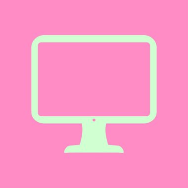 bilgisayar ekran işareti simgesi. Monitör simgesi. Düz tasarım stili.