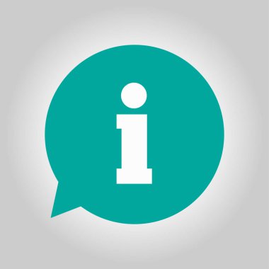 Bilgi işareti simgesi. Bilgi: konuşma balonu sembolü, vektör çizim 