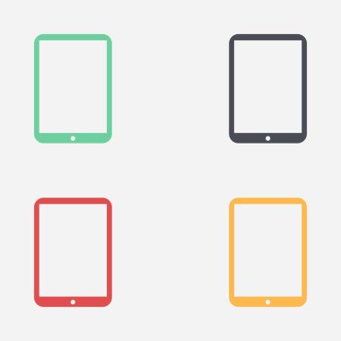 Modern dijital tablet Pc simgesi. Düz tasarım simgesi. EPS 10 vektör.