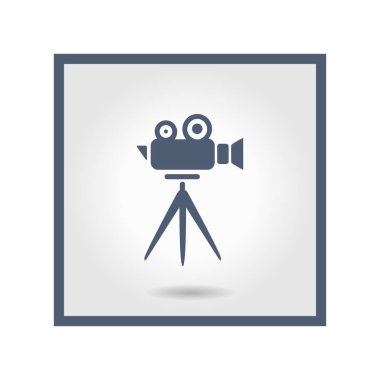 Sinema kamera simgesi. Düz tasarım stili. Vektör Eps 10.