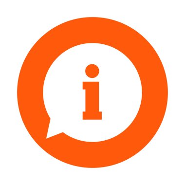 Bilgi işareti simgesi. Bilgi: konuşma balonu sembolü, vektör çizim 