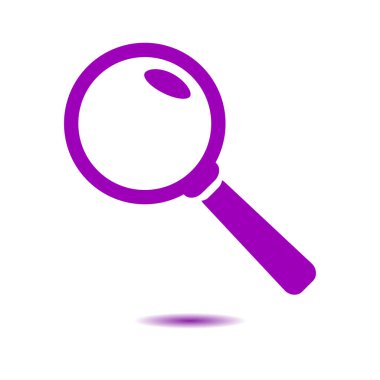 Büyüteç simgesi. Arama düğmesi. Büyüteç Camı. Düz tasarım stili. 