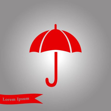 Şemsiye simgesi. Yağmur koruma sembolü. Düz tasarım biçimi. 