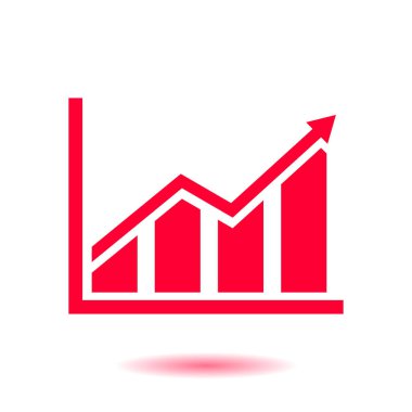 Infographic. Grafik simgesini. Büyüyen grafik erkek.