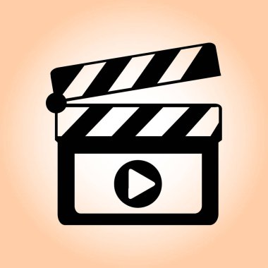 Film yapımcısı clapper kurulu simgesi. Düz tasarım stili.