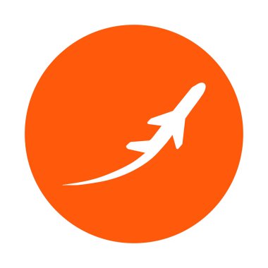 Uçak uçuş biletleri hava sinek seyahat kalkış siluet öğesi. Uçak sembolü. Seyahat etmek simge. Düz tasarım. EPS 10.