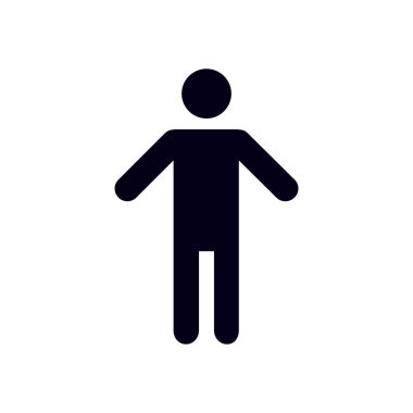 İnsan erkek işaret simgesi. Erkek Sembolü. Erkekler tuvaleti. Düz stil. EPS 10.