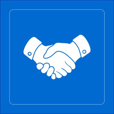 El sıkışma işareti simgesi. Başarılı iş sembolü. Düz tasarım stili.