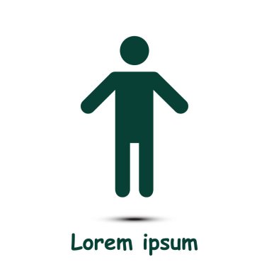 İnsan erkek işaret simgesi. Erkek Sembolü. Erkekler tuvaleti. Düz stil. EPS 10.