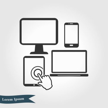 Elektronik Cihazlar. Akıllı telefon bilgisayar tablet netbook simbol.