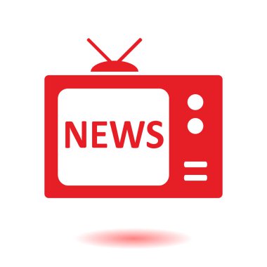 TV haber muhabiri. Düz tasarım stili. Vektör Eps 10. 