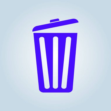 Çöp tenekesi simgesine, vektör eps10 çizim. Düz stil. 