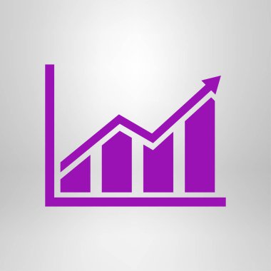 Infographic. Grafik simgesini. Büyüyen grafik erkek.