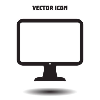 bilgisayar ekran işareti simgesi. Monitör simgesi. Düz tasarım stili.
