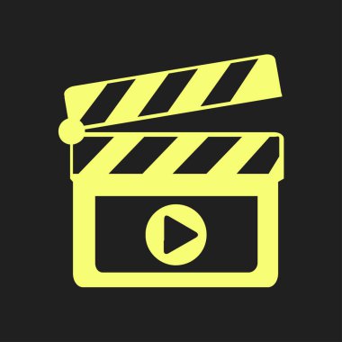 Film yapımcısı clapper kurulu simgesi. Düz tasarım stili.