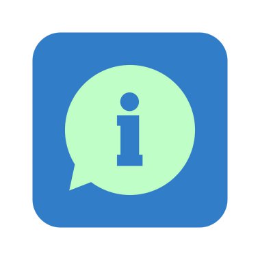 Bilgi işareti simgesi. Bilgi: konuşma balonu sembolü, vektör çizim 