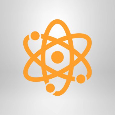 Atom işareti simbol. Atom parçası simgesi.