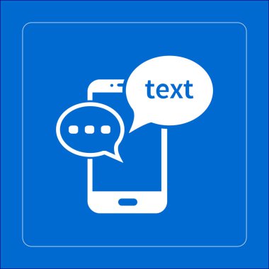 Mobil sohbet simgesi. Cep telefonu Web sohbet ve iletişim temsil eden.